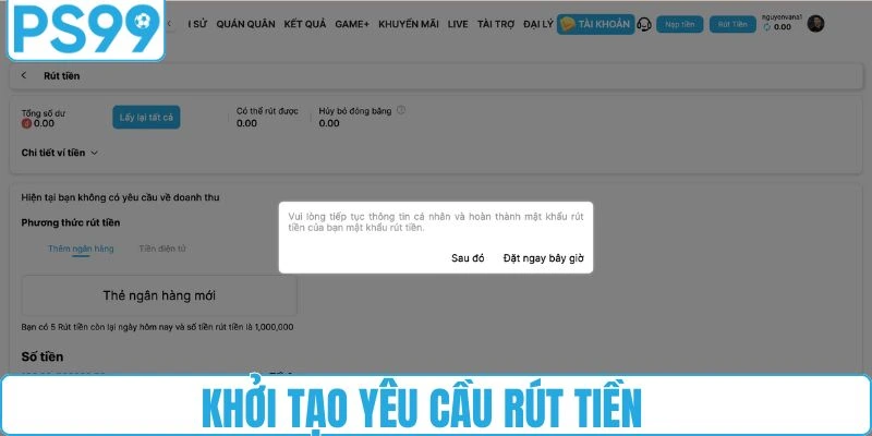 Gửi yêu cầu giao dịch đến hệ thống